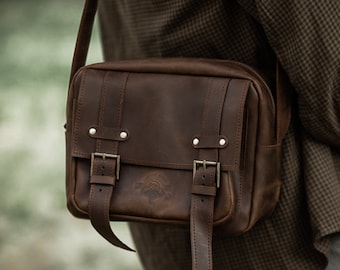 Genuine Leather crossbody Bag for Men