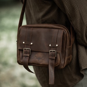 Genuine Leather crossbody Bag for Men
