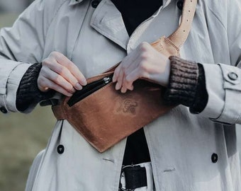 Leather fanny pack for woman, Small Belt Bag for Women Bachelorette fanny pack