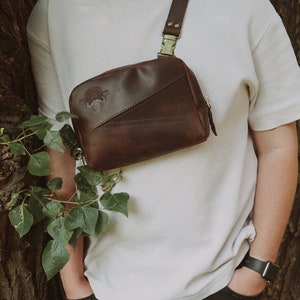 Leren schattige mini crossbody slingbag borstheuptas