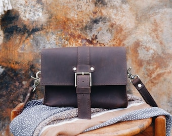 Mini leather crossbody bag small leather purse women
