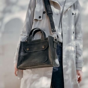 Leather crossbody messenger bag women soft leather handbag convertible bag