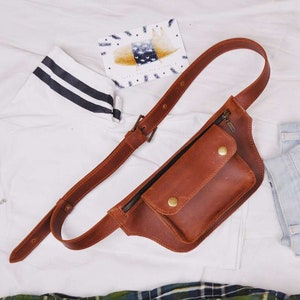 Sac de ceinture en cuir minimaliste, petit sac de ceinture, sac à bandoulière, sac banane unisexe
