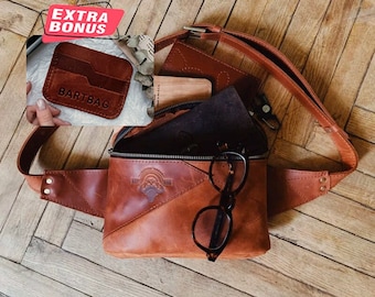 Leather fanny pack Leather belt bag Small shoulder bag Waist bag Monogrammed crossbody purse
