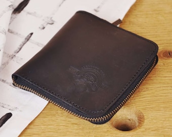 Credit card wallet, mens leather wallet, zipper wallet