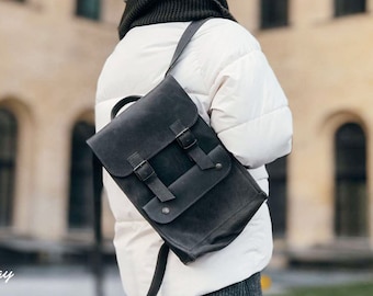 Leather Laptop Backpack for Women, Vintage Leather Satchel Backpack, MacBook Backpack, Handmade Leather Rucksack, Everyday Travel Bag