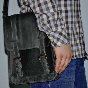 sac de travail en cuir vintage : petit sac à bandoulière et sac pour ordinateur portable pour hommes