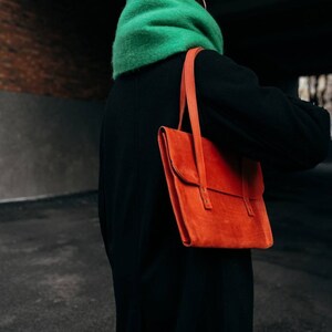 Cartera de cuero para carpeta de archivos para mujer, bolso de cuero para portátil imagen 5