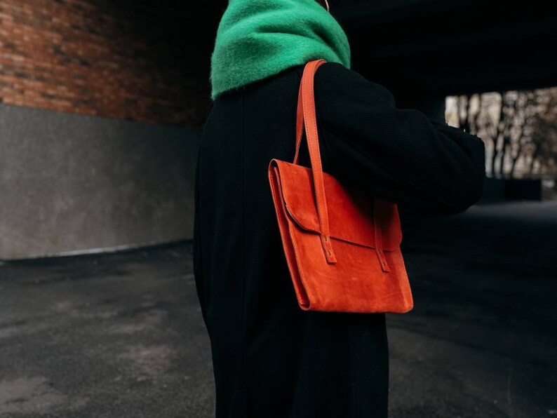 Cartera de cuero para carpeta de archivos para mujer, bolso de cuero para portátil imagen 5