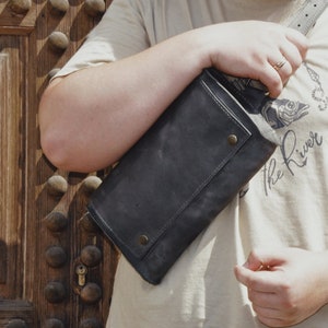 Umhängetasche aus Leder, Umhängetasche, Leder-Clutch, Leder-Schultertasche Bild 6