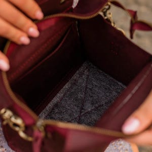 Women's Small Handbag - Real Leather Crossbody Bag - Crazy Horse Purse - Personalized Bag for Women - Handmade Everyday Style image 9