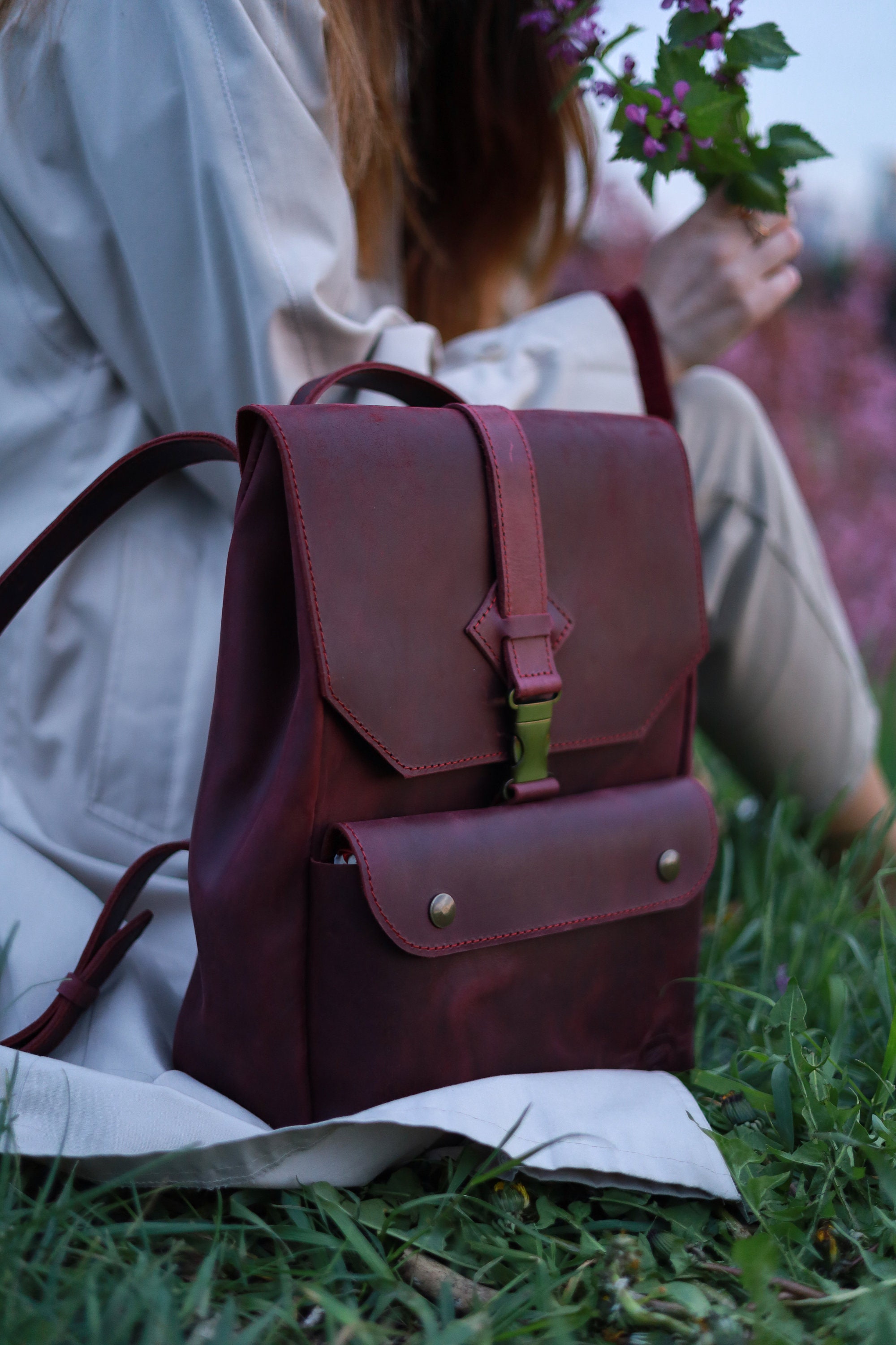 Mini Leather Backpack Purse - Convertible Burgundy Women’s Backpack ...