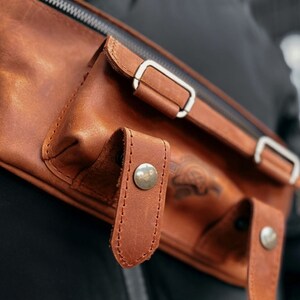Leather fanny pack Leather Utility Belt Sling bag for women Bachelorette fanny pack Cognac