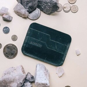 Cartera porta tarjetas Cartera delgada Cartera de cuero personalizada Cartera pequeña para mujer Green
