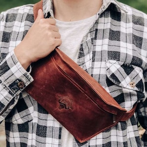 Sac de ceinture en cuir minimaliste, petit sac de ceinture pour hommes Sac à bandoulière unisexe