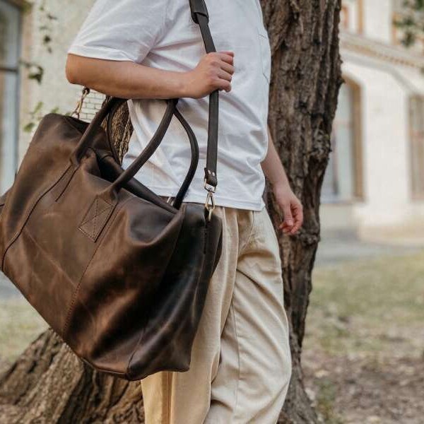 Leather Weekend Bag Etsy