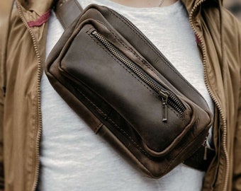 Leren heuptasje Leren heuptasje klein Crossbody tasje Crossbody heuptasje