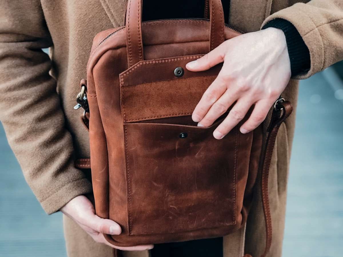 Genuine Leather crossbody Bag for Men Etsy