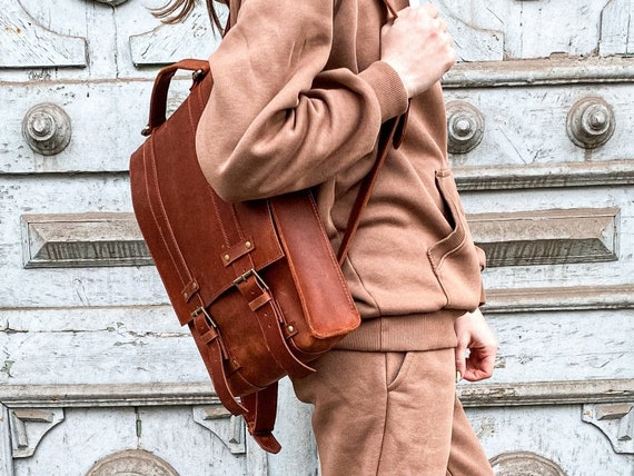 Leather Satchel Backpack Leather Backpack Mens Backpack Backpack Women Unisex Backpack Laptop Backpack Etsy
