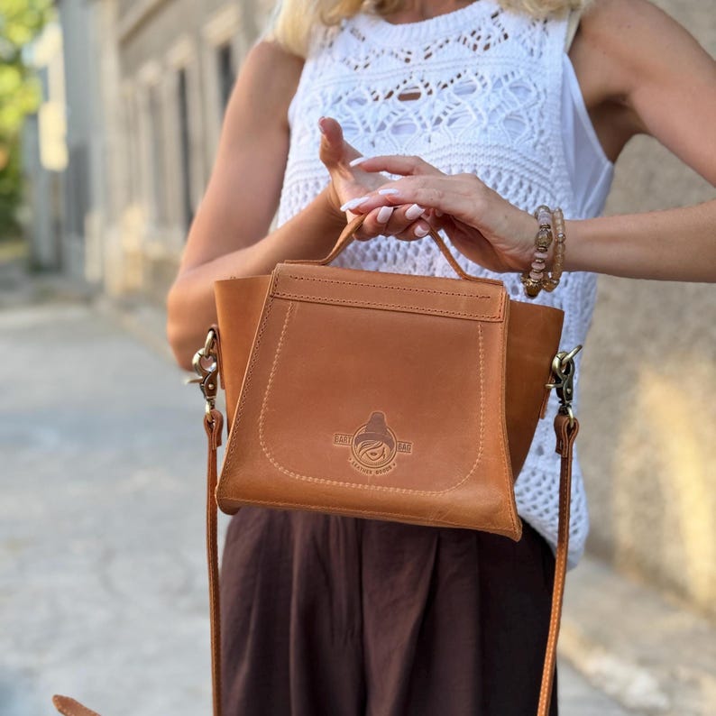 Women's Small Handbag - Real Leather Crossbody Bag - Crazy Horse Purse - Personalized Bag for Women - Handmade Everyday Style image 4