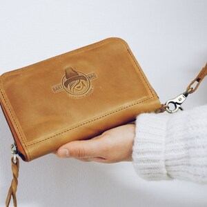 Cartera de viaje de cuero pequeña para mujer: titular de tarjeta de crédito personalizado
