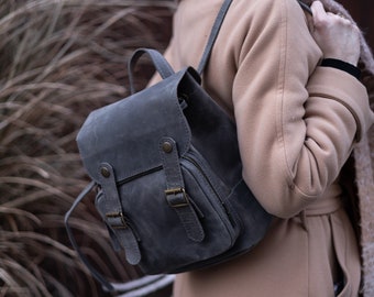 Vintage Perlina Black Leather Mini Backpack Drawstring Y2K 90s Perlina Backpack Black Bags & Handbags for Women for sale | eBay main image 3