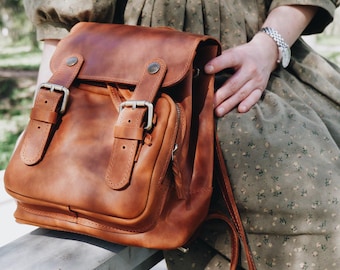 Unbranded Vintage Style Faux Leather Backpack Womens Medium Brown Satchel Bag 81dxdGpzjjL._AC_UY350_.jpg main image 2