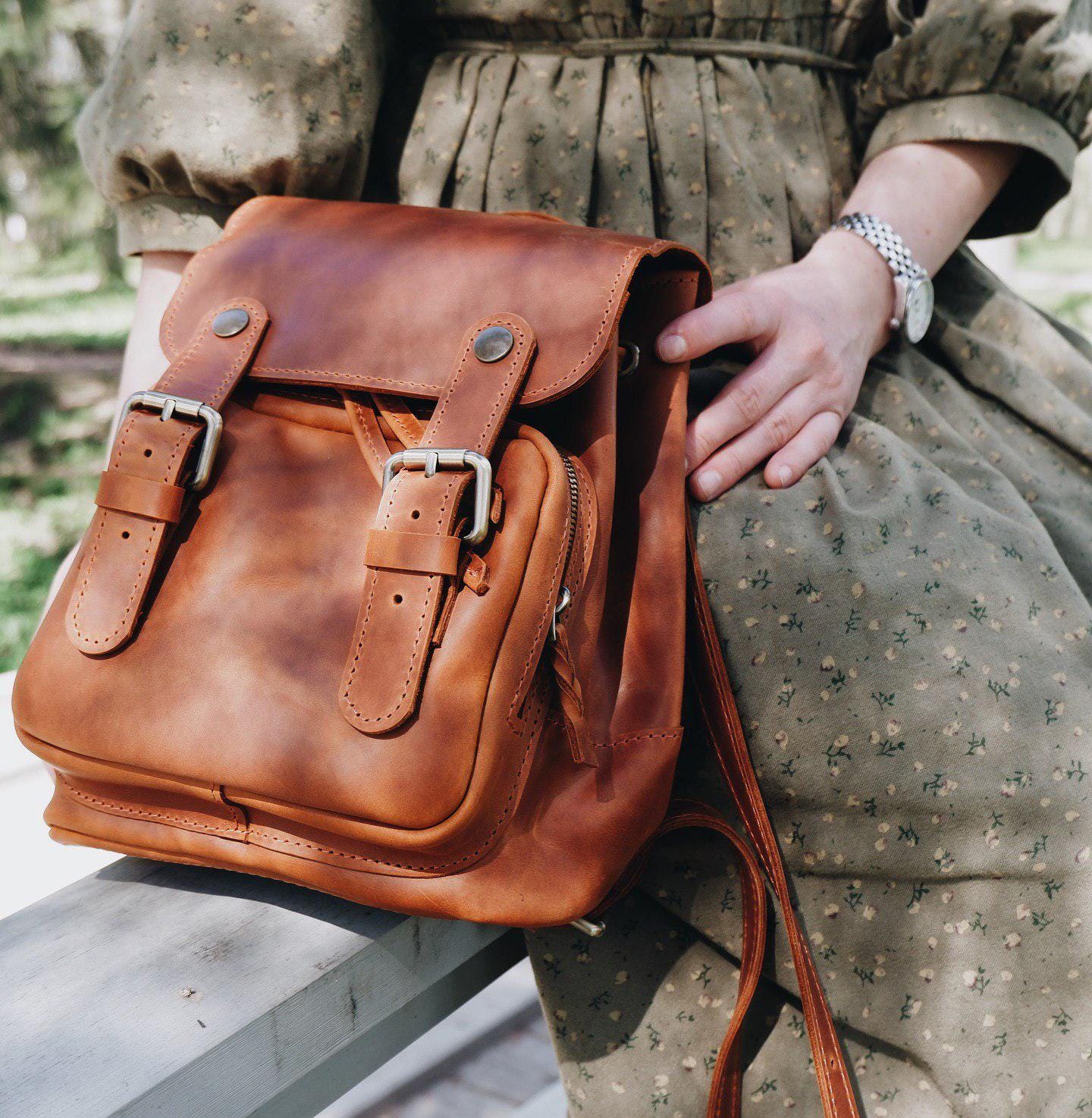 Tan Leather Backpack Etsy Ireland