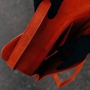 Cartera de cuero para carpeta de archivos para mujer, bolso de cuero para portátil imagen 4