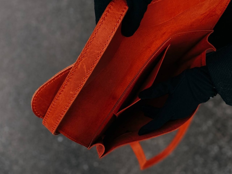 Cartera de cuero para carpeta de archivos para mujer, bolso de cuero para portátil imagen 4
