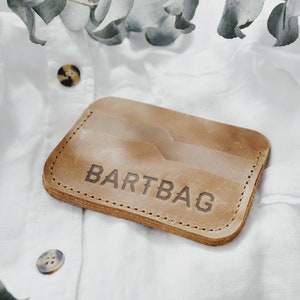 Cartera porta tarjetas Cartera delgada Cartera de cuero personalizada Cartera pequeña para mujer Beige
