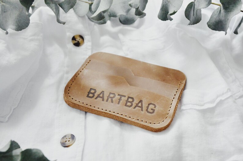Cartera porta tarjetas Cartera delgada Cartera de cuero personalizada Cartera pequeña para mujer Beige