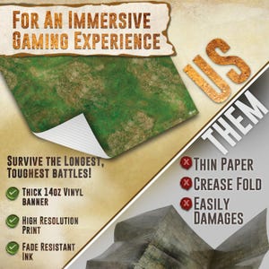 Wargaming Battle Mat, 48"x72" - Terrain for Warhammer 40K, Dungeons and Dragons, Tabletop RPG, Miniatures & Strategy Games image 6