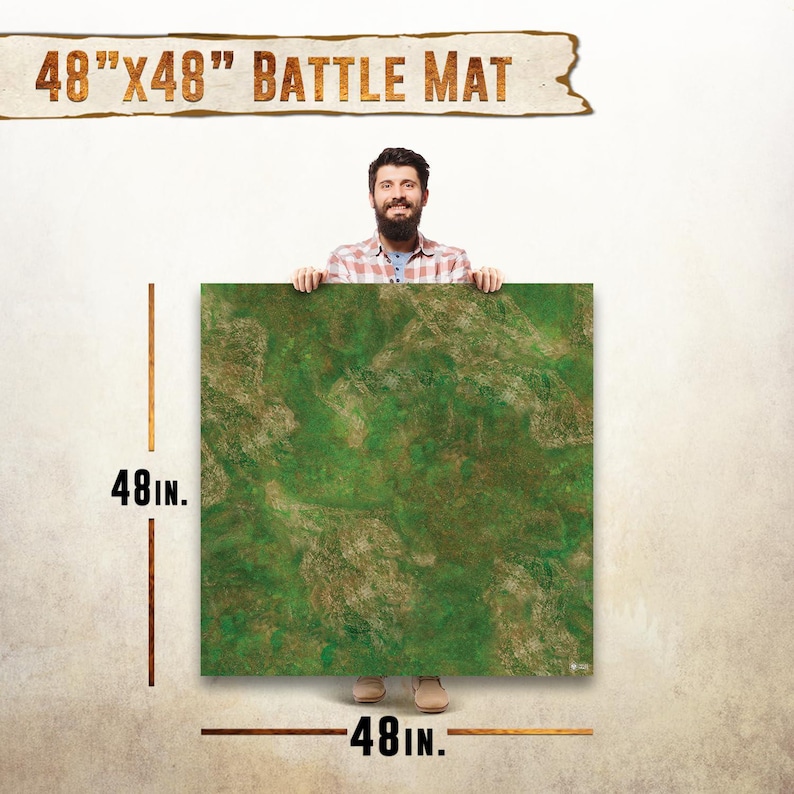 Wargaming Battle Mat, 48"x72" - Terrain for Warhammer 40K, Dungeons and Dragons, Tabletop RPG, Miniatures & Strategy Games 48x48