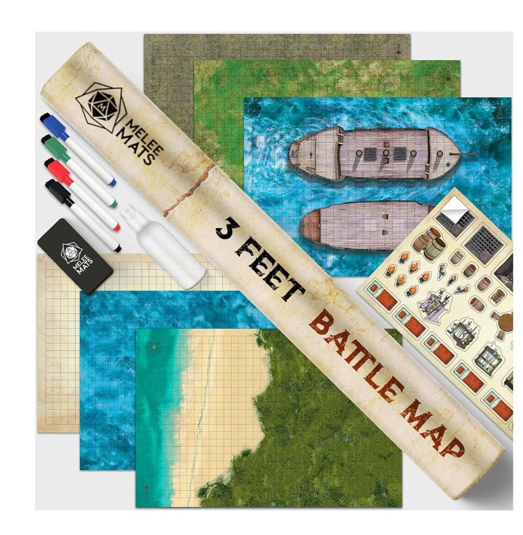 Dungeons and Dragons Gifts Dnd Map 5e Starter Kit 3 Pack Double Sided