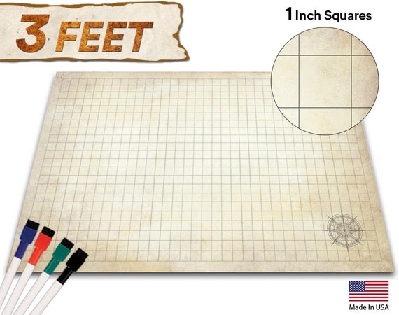 Battle Grid Game Mat 36X24 Dnd Game Map RPG | Etsy