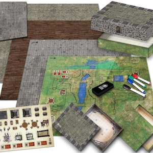 Dungeons and Dragons DnD Starter Set - 22"x26" Double-Sided Dry Erase Game Board with Accessories