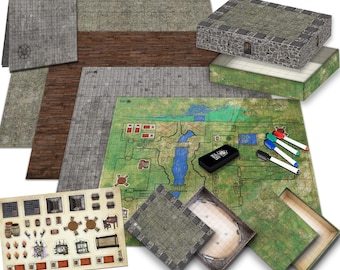 Dungeons and Dragons DnD Starter Set - 22"x26" Double-Sided Dry Erase Game Board with Accessories