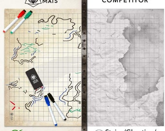 24x36 RPG Gaming Mat Melee Mats Battle Grid Game Mat 24x36 - Dry Erase ...