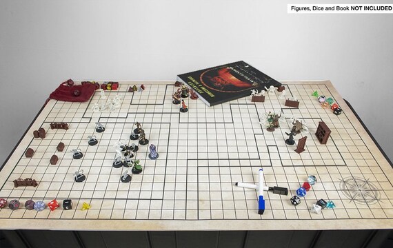 Battle Grid Game Mat 36x24 Dnd Game Map Rpg Etsy