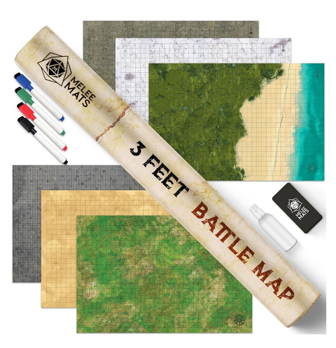 Dungeons and Dragons Gifts Dnd Map 5e Starter Kit 3 Pack Double Sided