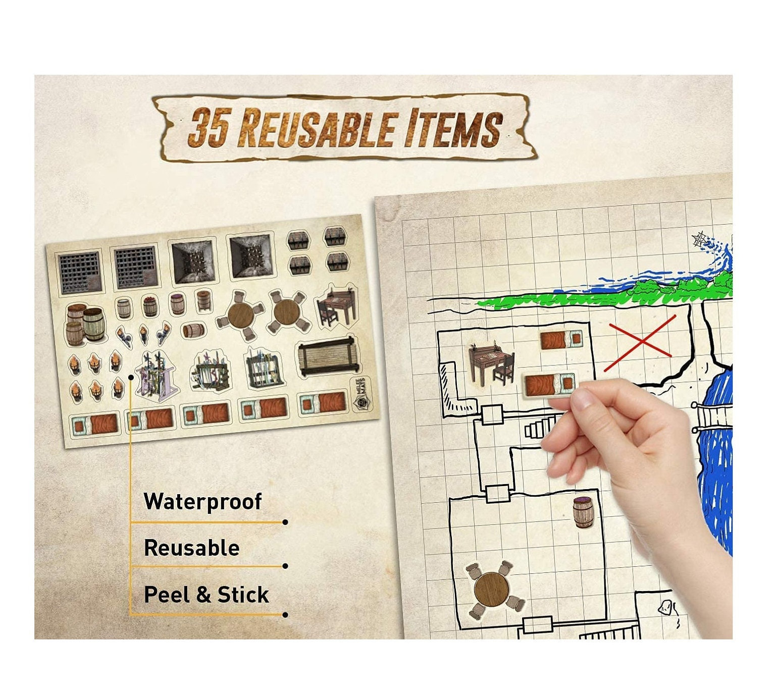 The Ultimate Battle Grid Game Board 23x27 Dry Erase Square Etsy