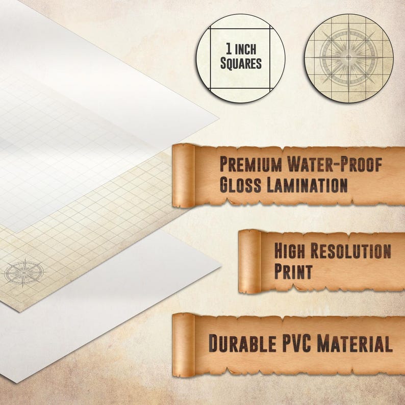 Dnd Map Set Dungeons and Dragons Battle Map Set - 24x36 Dry Erase Grid Mat With ...