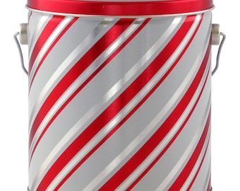 Christmas Popcorn Tin Candy Stripes 1 Gallon Secret Santa Secret Sister Gift Pick Your Flavor