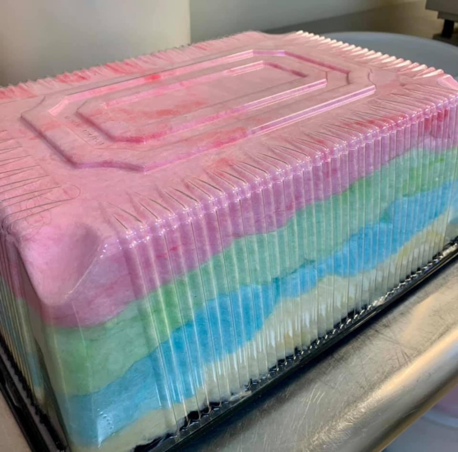 Personalized Cotton Candy Rainbow Cake Cotton Candy Birthday Etsy