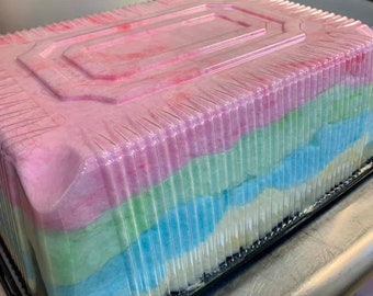 Personalized Cotton Candy Rainbow Cake Cotton Candy Birthday Cake Half Sheet Cake Size