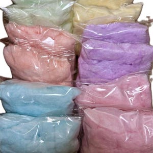 12 Bags Cotton Candy Rainbow Colors Birthday Party Favors