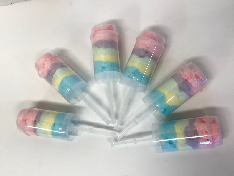 12 Unicorn Cotton Candy Push Pops Cotton Candy Party Favors | Etsy