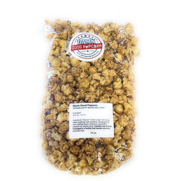 Damn Good Popcorns Gourmet Caramel Popcorn Lg 16 oz Bag