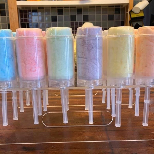 24 Rainbow Colors Cotton Candy Push Pops 6 Flavors